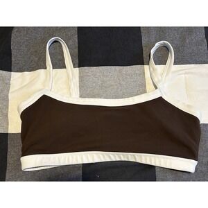 YPB Abercrombie & Fitch Studio Flex Women's Bra Size Large Brown And White